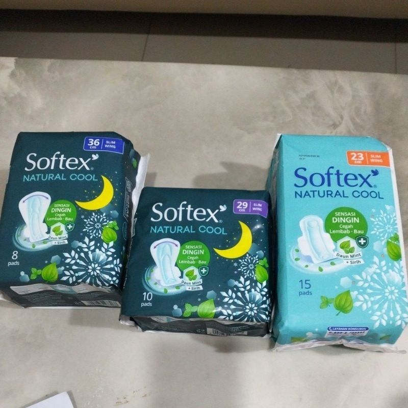 softex natural cools 23cm, 29cm ,36cm/softex pantyliner long wider 28 natural cool/pantiliner 32/dau