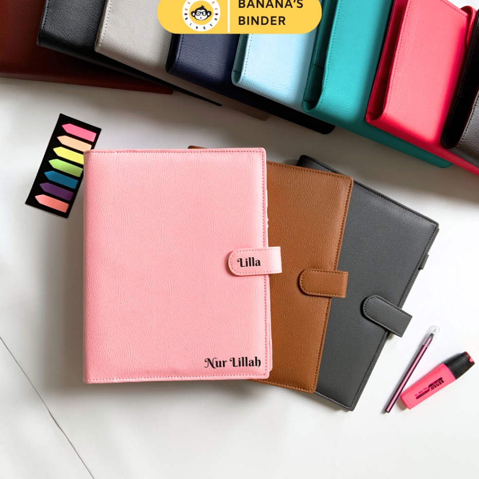 

ART O4O5 Binder Polos Kulit Premium Tebal 26 ring B5 Custom Nama Free Kertas dan Pulpen