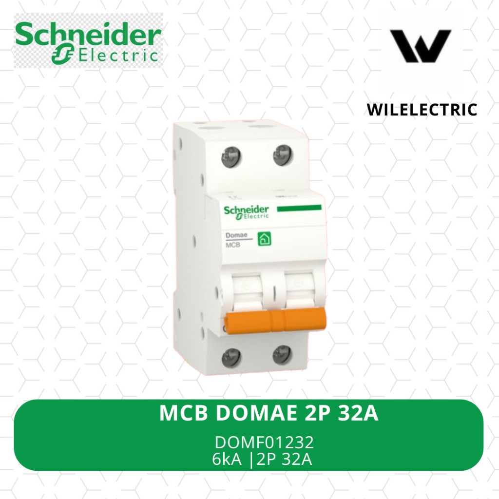 MCB Schneider DOMAE 2 phase / 2P 32A / 32 A oren orange Merlin Gerin Miniature Circuit Breaker new 6