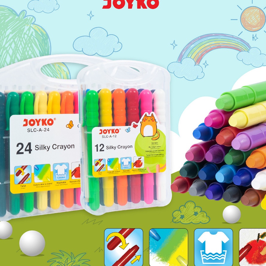 

Promo Silky Crayon Krayon Halus Joyko SLCA Warna Colors