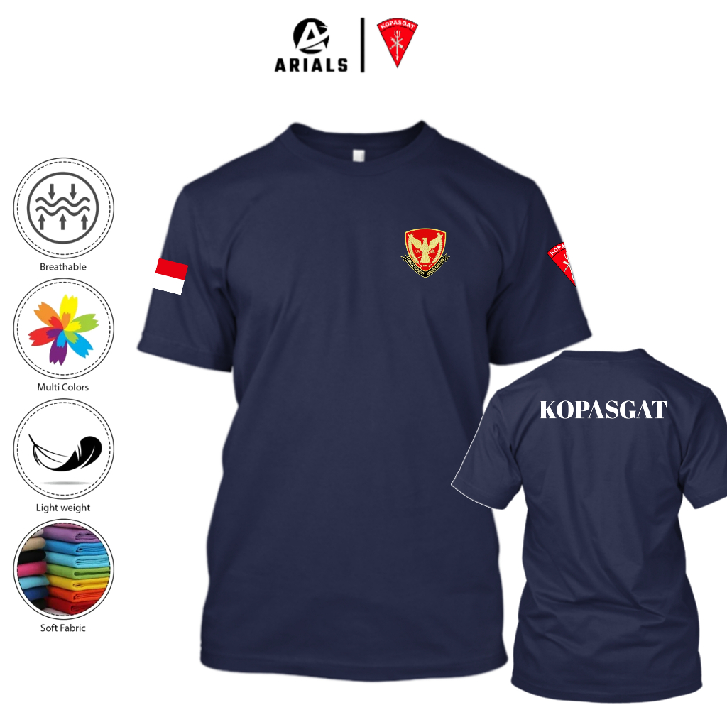 Arials Kaos Baju KOPASGAT TNI AU Komando Pasukan Gerak Cepat