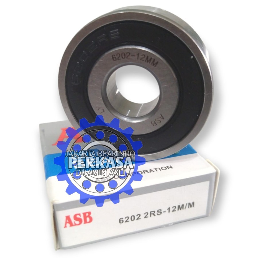 6202 2RS 12mm BEARING 6202 LLU DDU 12 mm TUTUP KARET MERK ASB / KSM JAPAN 12X35X11