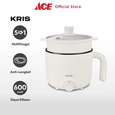 Dapatkan Sekarang Ace Kris 12 ltr Panci Elektrik Multifungsi  Putih Multifunction Electric Pan Kuali