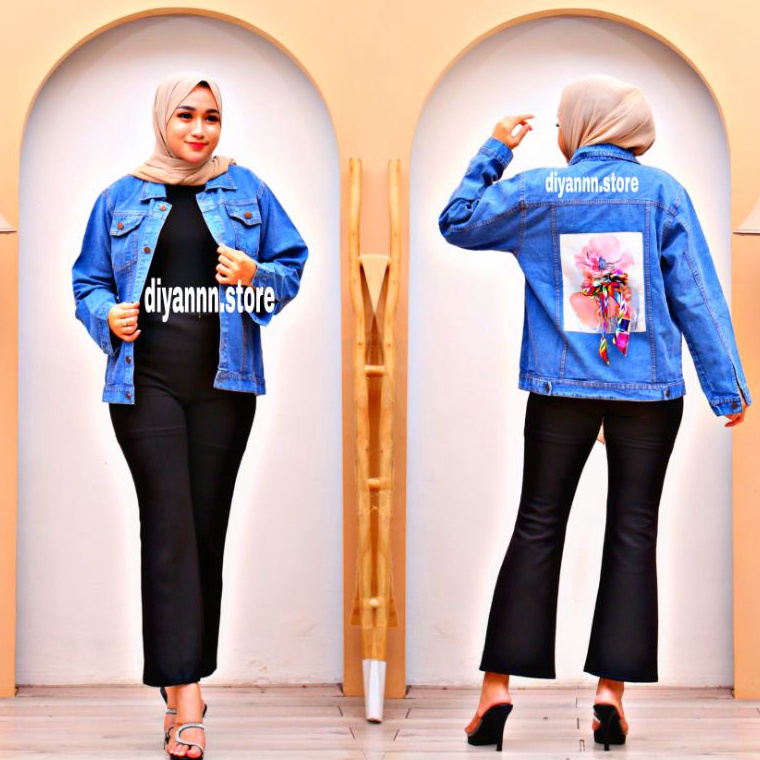 JAKET JEANS WANITA DENIM PITA JACKET JINS CROP OVERSIZE CEWEK MURAH KEKINIAN KOREAN SNOW WASH ORIGIN