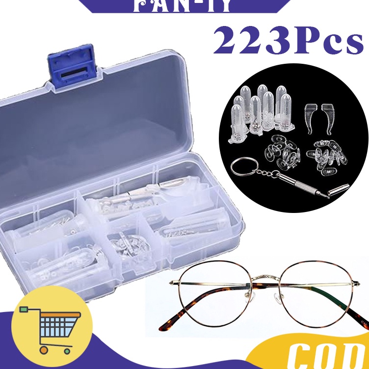 Komponen Perbaikan Kacamata Dispensing Box Berisi Set Obeng Kacamata Baut Kacamata Gagang Nose Pad K