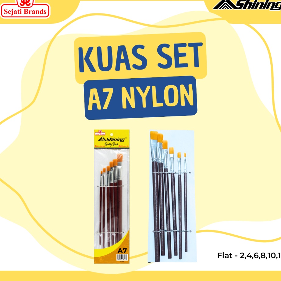 

Terbatas Shng Kuas Flat Set isi 6 Brush Set Pipih Kuas Cat Air Cat Minyak Lukis Acrylic A7 Nilon