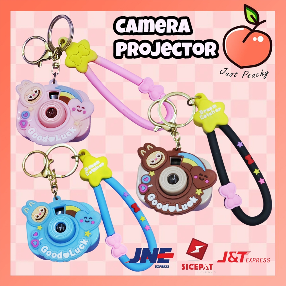 Mainan Kamera Jadul Proyektor Karakter Labubu Gantungan Kunci Strap untuk Anak Ulang Tahun Hadiah