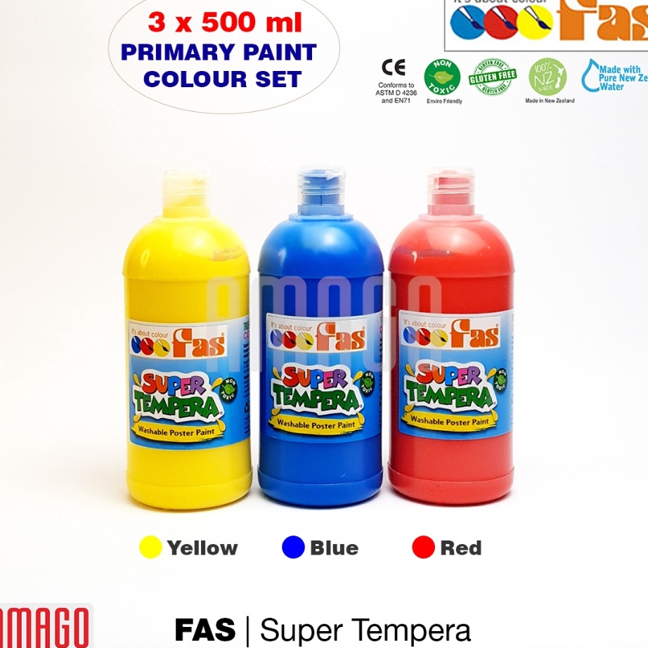 

Hot 3 Warna FAS Tempera Yellow Blue Red Set 3 x ml