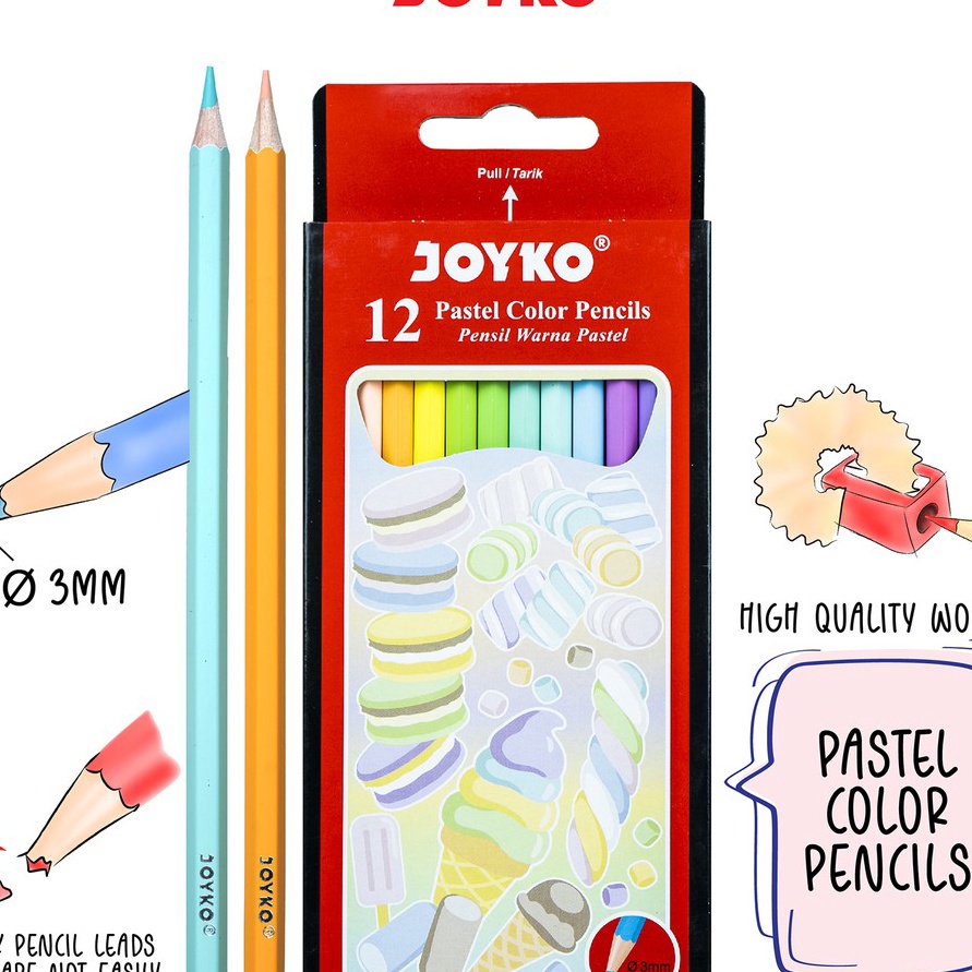 

Tawaran Pastel Color Pencils Pensil Warna Joyko CP125P 12 Warna Pastel