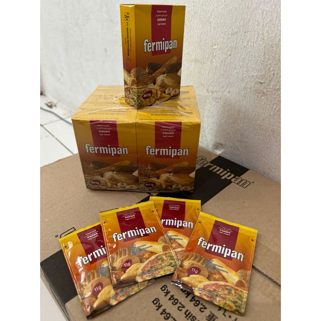 

FERMIPAN RAGI KUE RAGI ROTI RAGI KERING INSTANT 4X11 GR (1 KOTAK ISI 4)