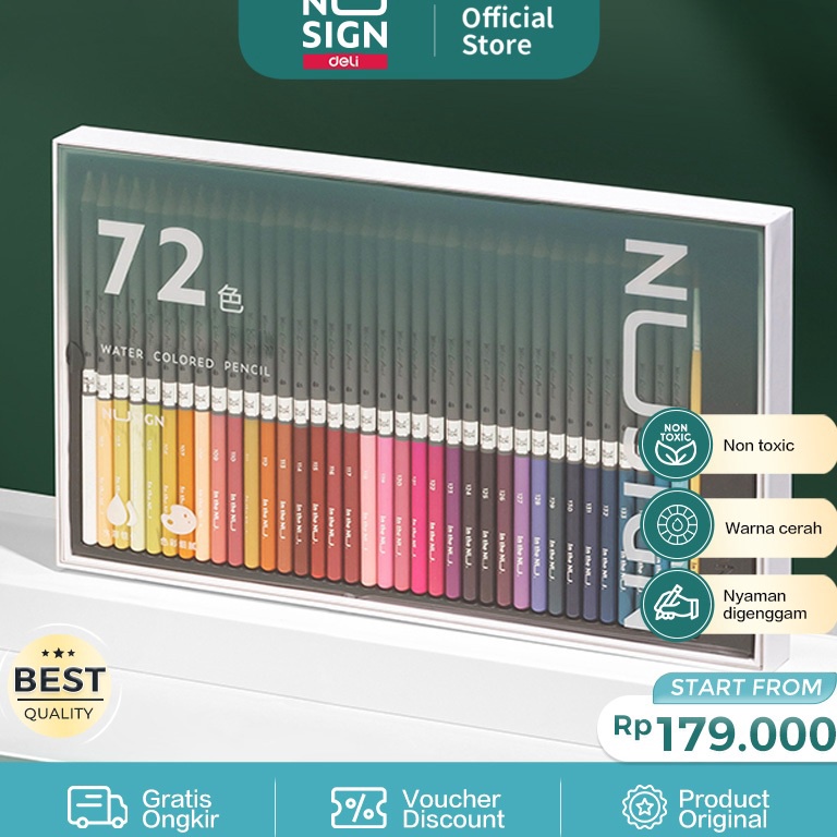 

KODE U74C Nusign Waterlor Pencil Pensil Warna 48 72 Warna Gratis Kuas NS731