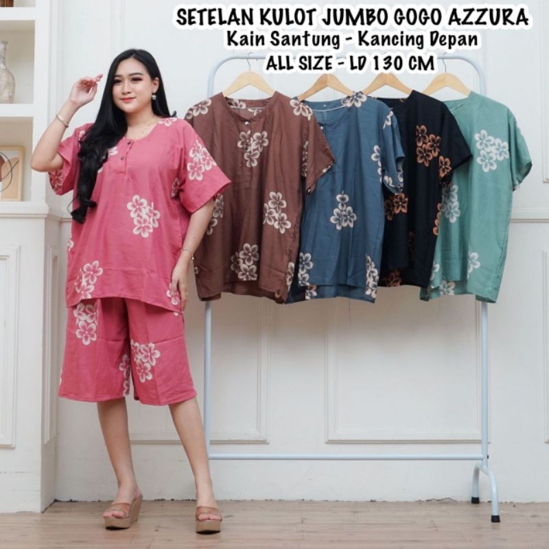 SETELAN KULOT GOGO JUMBO CELANA PENDEK LD 130 BUSUI SETELAN KULOT OVERSIZE WANITA