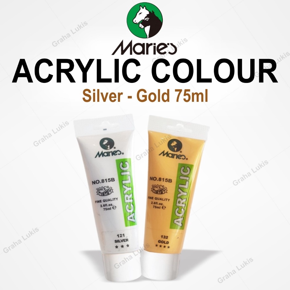 

KODE P37U Maries Acrylic Colour 75ml GoldSilver Cat Akrilik Maries 75 ml Gold Silver