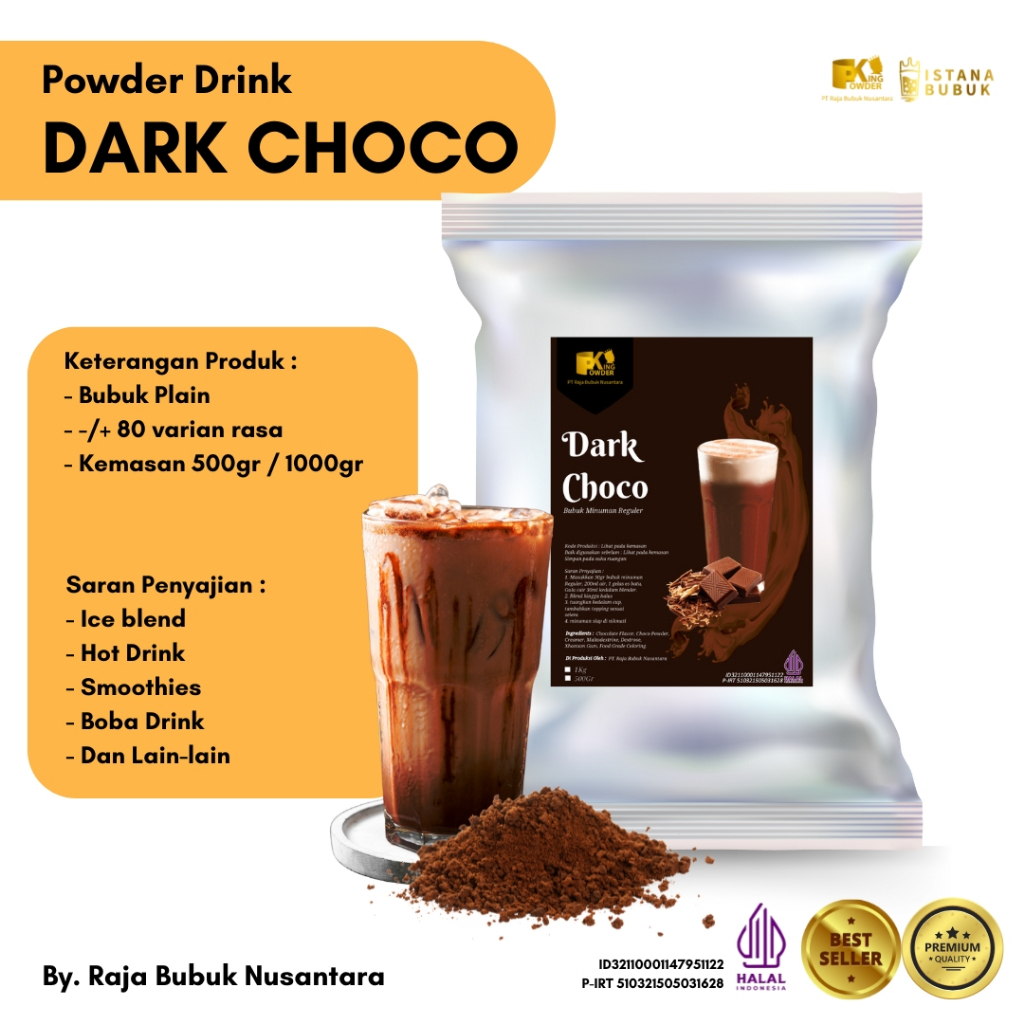 

Bubuk Minuman Dark Choco Bubuk Minuman Cokelat Batang Dark Choco Powder Drink Dark Choco 1 Kg