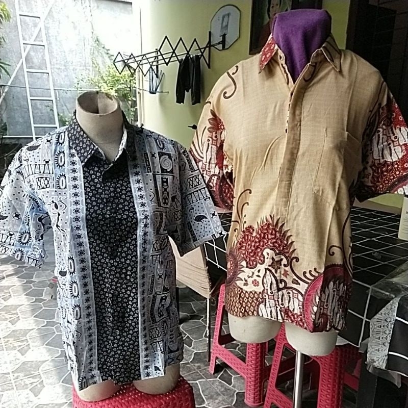 baju kemeja batik pria bekas pakai seken obral dpt 4 bh AY