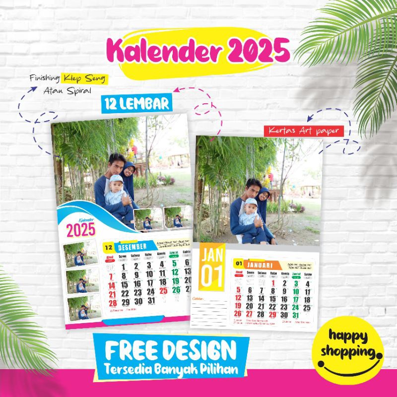 

KALENDER DINDING 2025 12 LEMBAR//1 BULAN