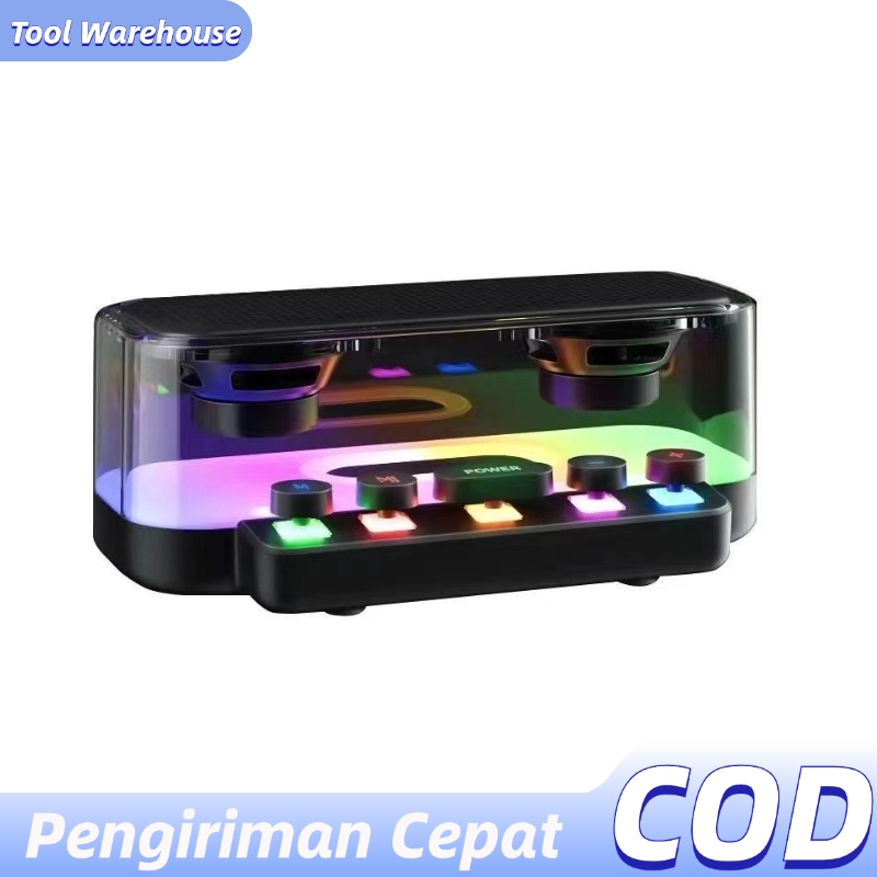 Speaker Bluetooth Soundbar Super Bass JBL Original 2 Speaker Wireless RGB Tombol Mekanis Transparent