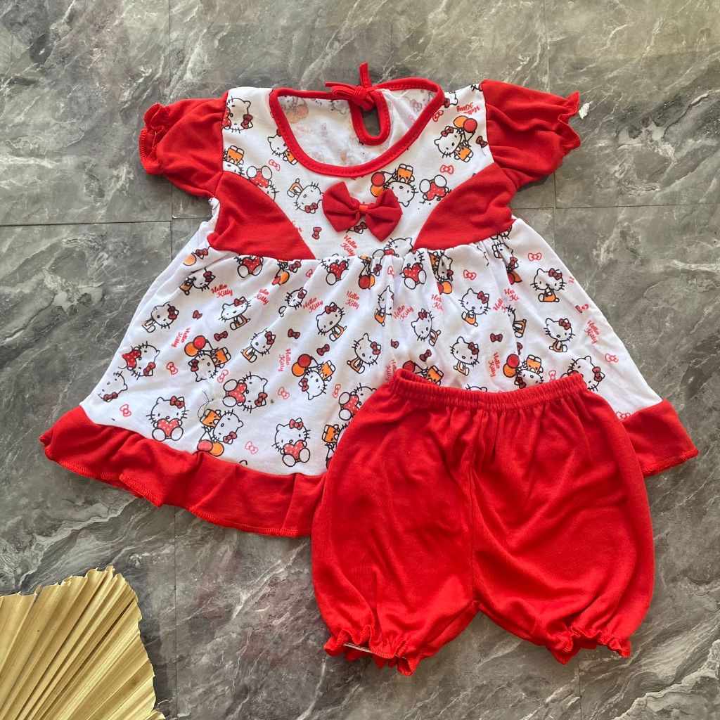 Baju Bayi Newbroan Set Dres Setelan Bayi Perempuan Setelan Dres Bayi Usia 3-12 Bulan Saranjana Baby