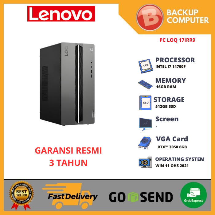 PC GAMING LENOVO LOQ 17IRR9 2JID INTEL I7 14700F 16GB RAM/RTX 3050 6GB