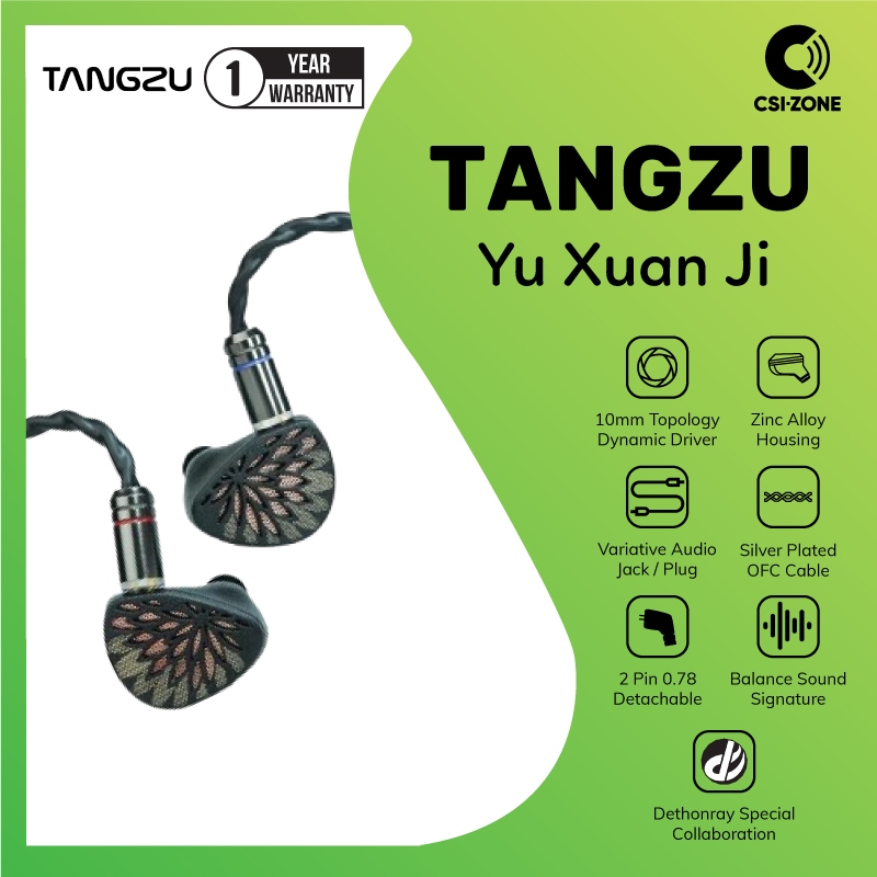 Tangzu x Dethonray Yu Xuan Ji / Yuxuanji 10mm TPLX Dynamic Driver In Ear Monitor Earphone