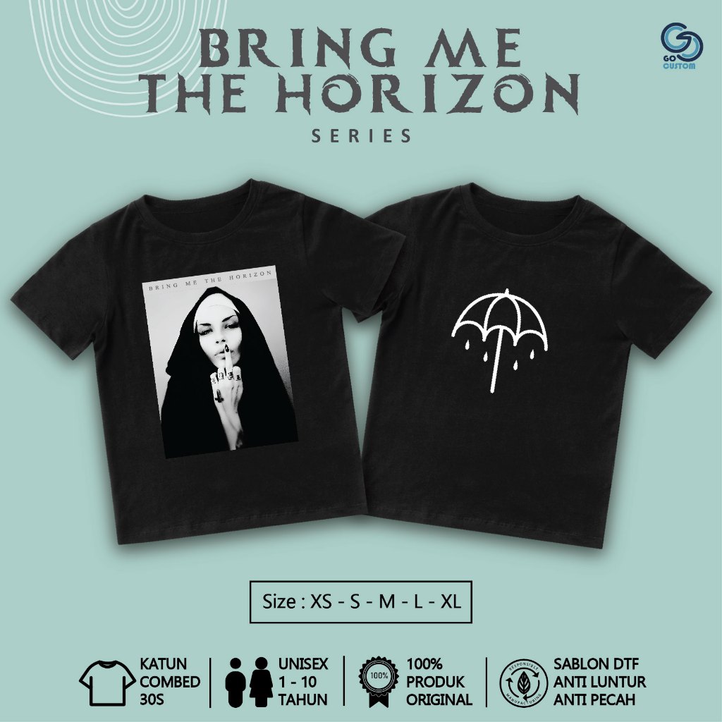 Kaos Anak BMTH Series Usia 1-10 Tahun - Baju Anak Band Metal Punk Rock Laki Laki Perempuan