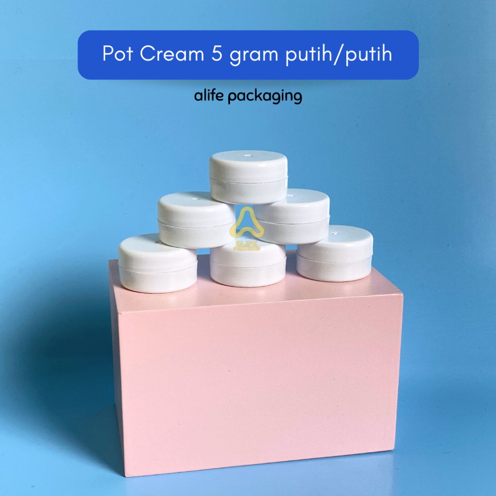 pot 5 gr | Pot Cream 5 gr - Putih/Putih