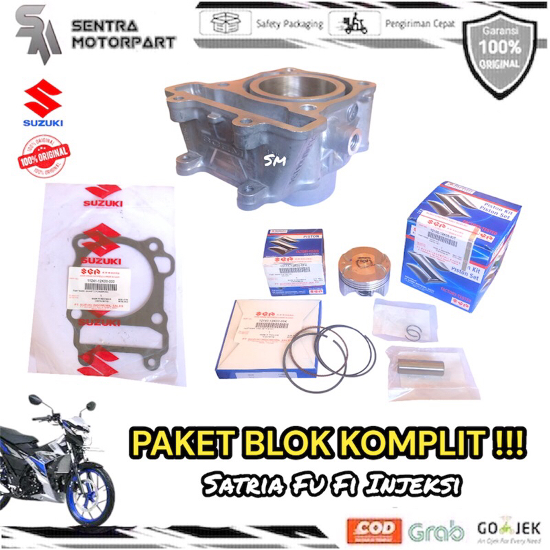 Blok seher silinder block satria fu fi injeksi gsx150 gsx 150 paket piston kit original