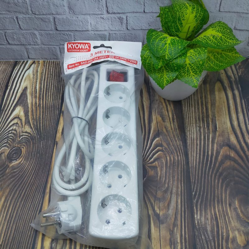 Stop Kontak Kyowa 3 Meter 5 Lubang Stop Kontak Kabel 5Lob 3M