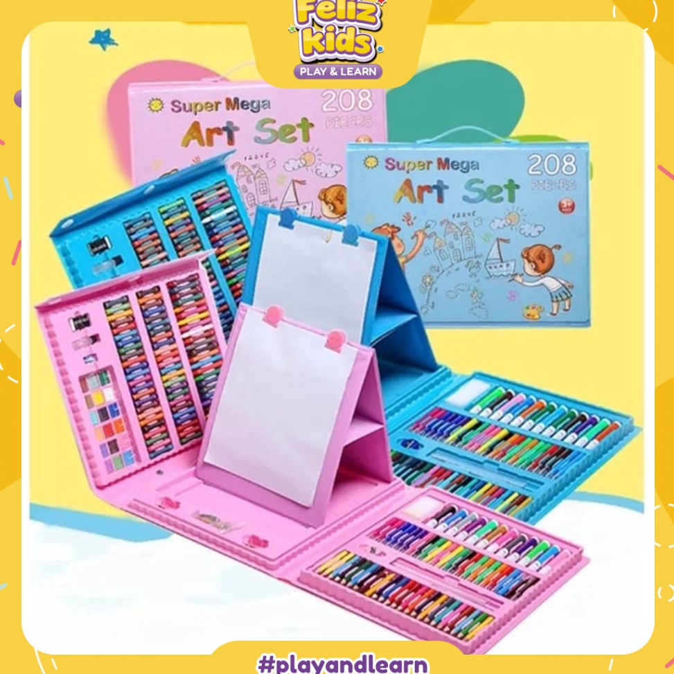 

FELIZKIDS ATK23 Crayon Set Anak Sekolah Lengkap Alat Mewarnai Anak Super Mega Art Set 28Pcs 15Pcs