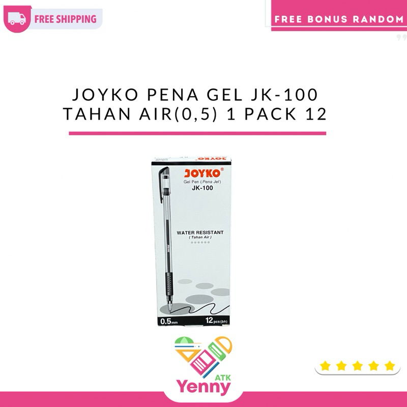 

Pulpen Gel Joyko Jk-100 | Pulpen Gel Tahan Air (12pcs) | Joyko Pulpen Ge(0,5)l (pack/pcs)