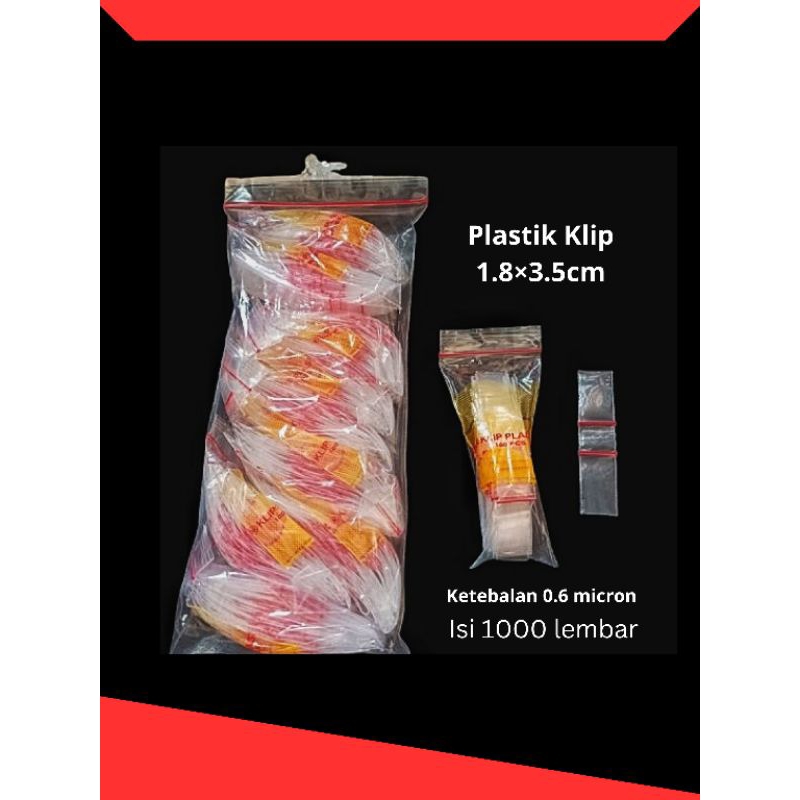 (COD) Plastik Klip 1.8×3.5cm Tebal/Plastik Klip Kecil Murah(isi 1000lembar)