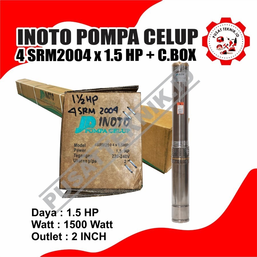 INOTO 4SRM 2004 1,5HP 2,5 INCH dim POMPA SUBMERSIBLE 4SRM 2004 POMPA CELUP