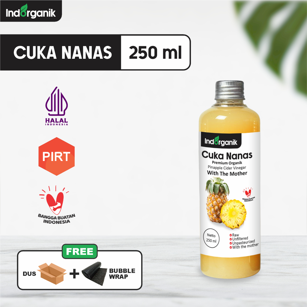 

INDORGANIK - CUKA NANAS ORGANIK TANPA CAMPURAN - PINEAPPLE CIDER VINEGAR 250 ML