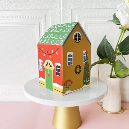 

10 Pcs Box Natal Town House - Green uk 8,5 x 8,5 x 10 cm