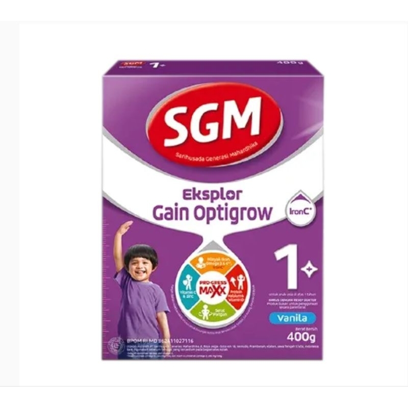 

SGM eksplor gain optigrow susu bubuk vanilla 400 gram untuk anak usia 1-3 tahun