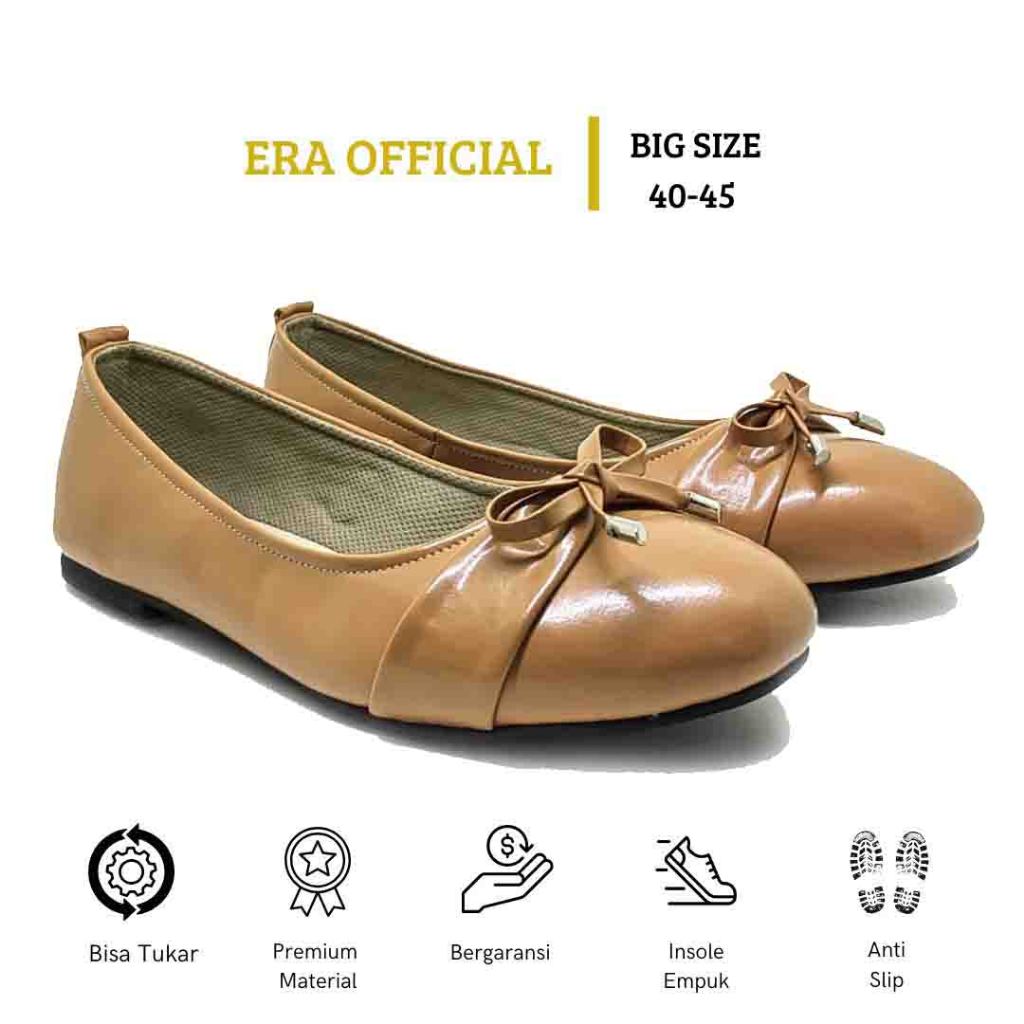ERA - BELLINA Tan Sepatu Wanita BIGSIZE Pantofel Ukuran Jumbo Besar 40 41 42 43 44 45