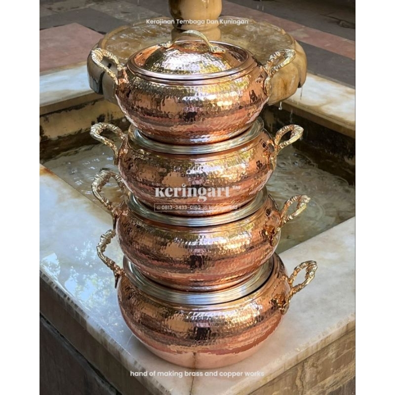 chafing dish - penghangat makanan - pemanas makanan bahan tembaga dan kuningan