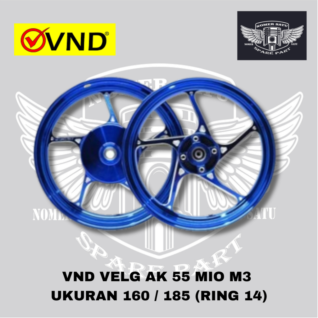 VND VELG RACING AK 55 MOTOR MIO M3 MIO Z FINO 125 XRIDE 125 UKURAN 160 185 RING 14 ORIGINAL VND 100%