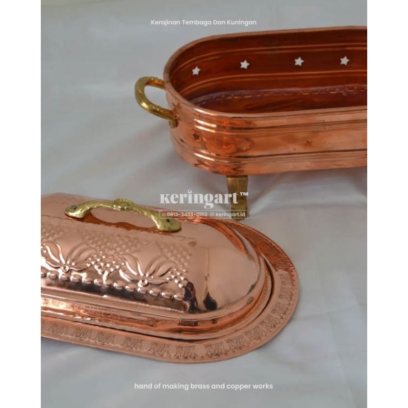 chafing dish - pemanas makanan dan penghangat bahan tembaga dan kuningan