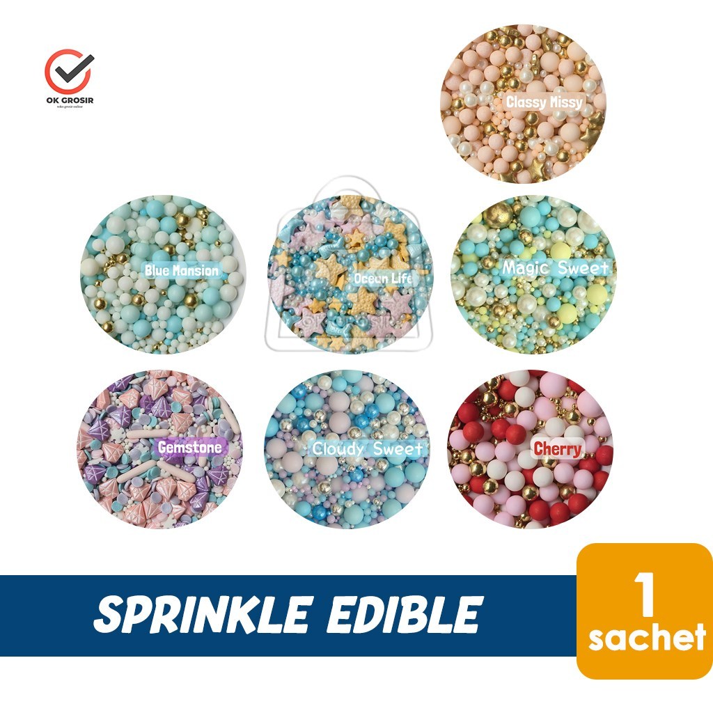 

Sprinkle Edible Party / Topping Confetti / Dekorasi Kue Tart (1 pcs)