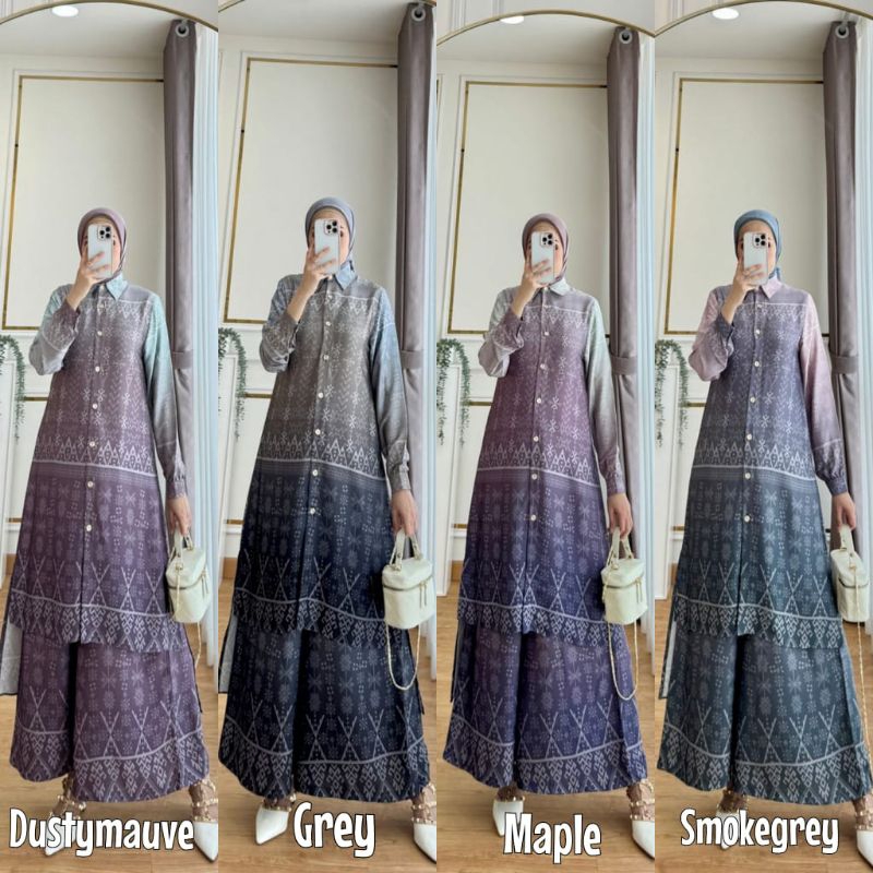 ALEDA SET by ori GLAMZ glz tunik + celana kulot lebar