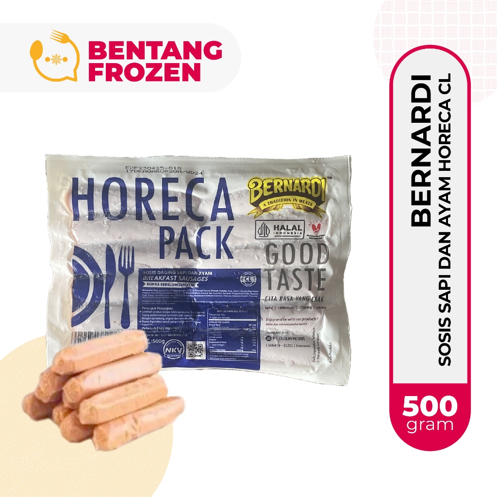 

Bernardi Sosis Sapi dan Ayam Horeca Pack CL 500gr / Sosis Premium Enak / Horeca Beef Breakfast