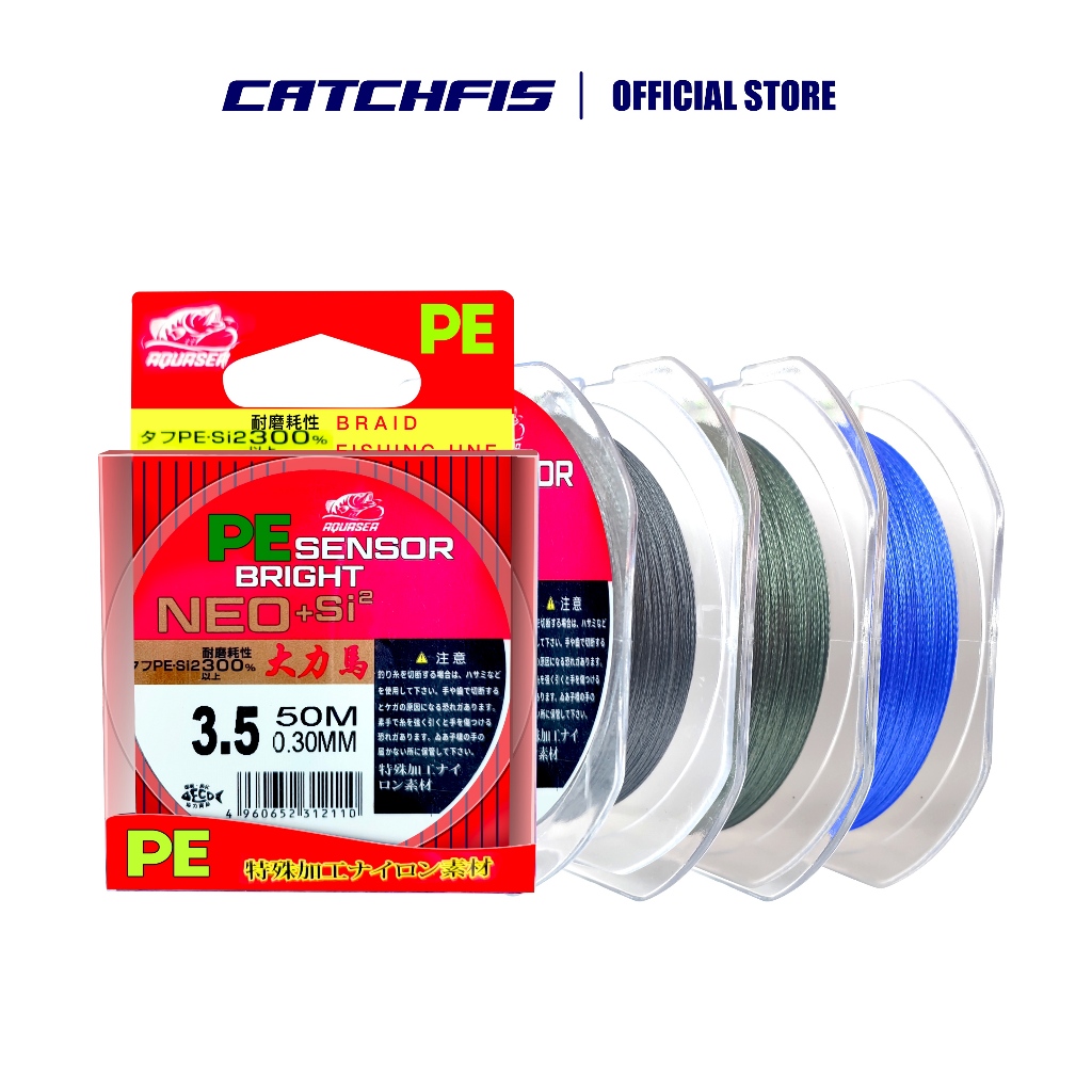 Catchfis- Tali Pancing 50m Senar Pancing PE Sensor Bright Jepang Super Kuat & Tahan Bahan PE