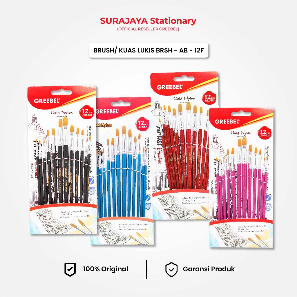 

GREEBEL Kuas Lukis Brush Paint Set / Kuas Melukis (AB-12F)