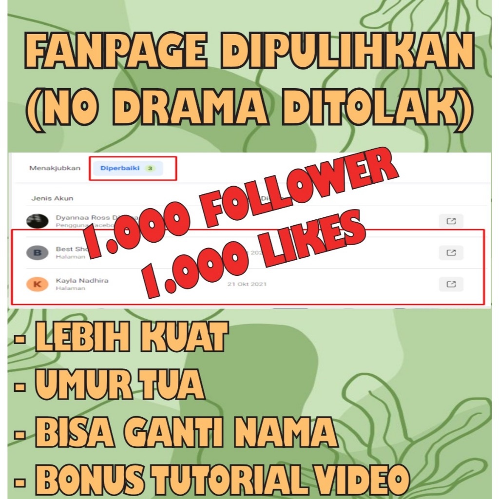 Fanpage / Fanpages / FP Dipulihkan Untuk Akun FB/Facebook Ads (Anti Drama Ditolak) Business Manager 