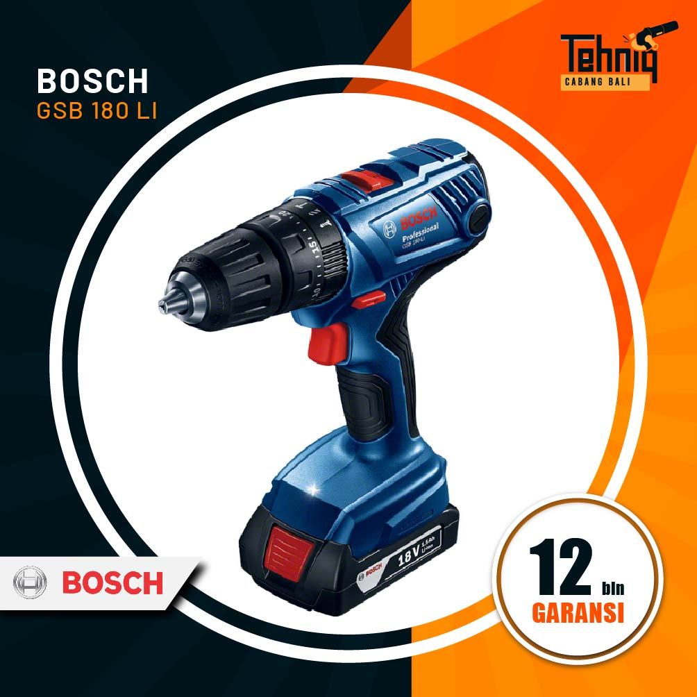 Bosch GSB 180 LI 18V Cordless Impact Drill / Mesin Bor Tembok Baterai