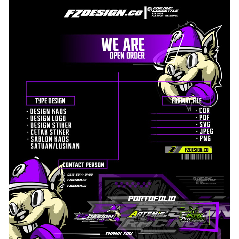 Design logo bengkel,sound system,racing,logo team,Design kaos