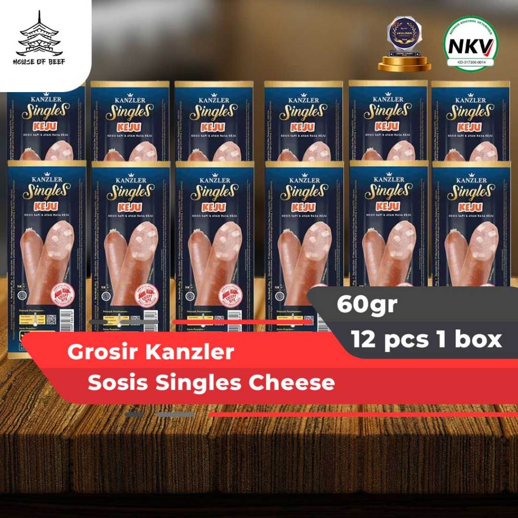

Grosir 1 Box Kanzler Sosis Singles Original , Cheese , hot 60gr Isi 1 Lusin / 12pcs