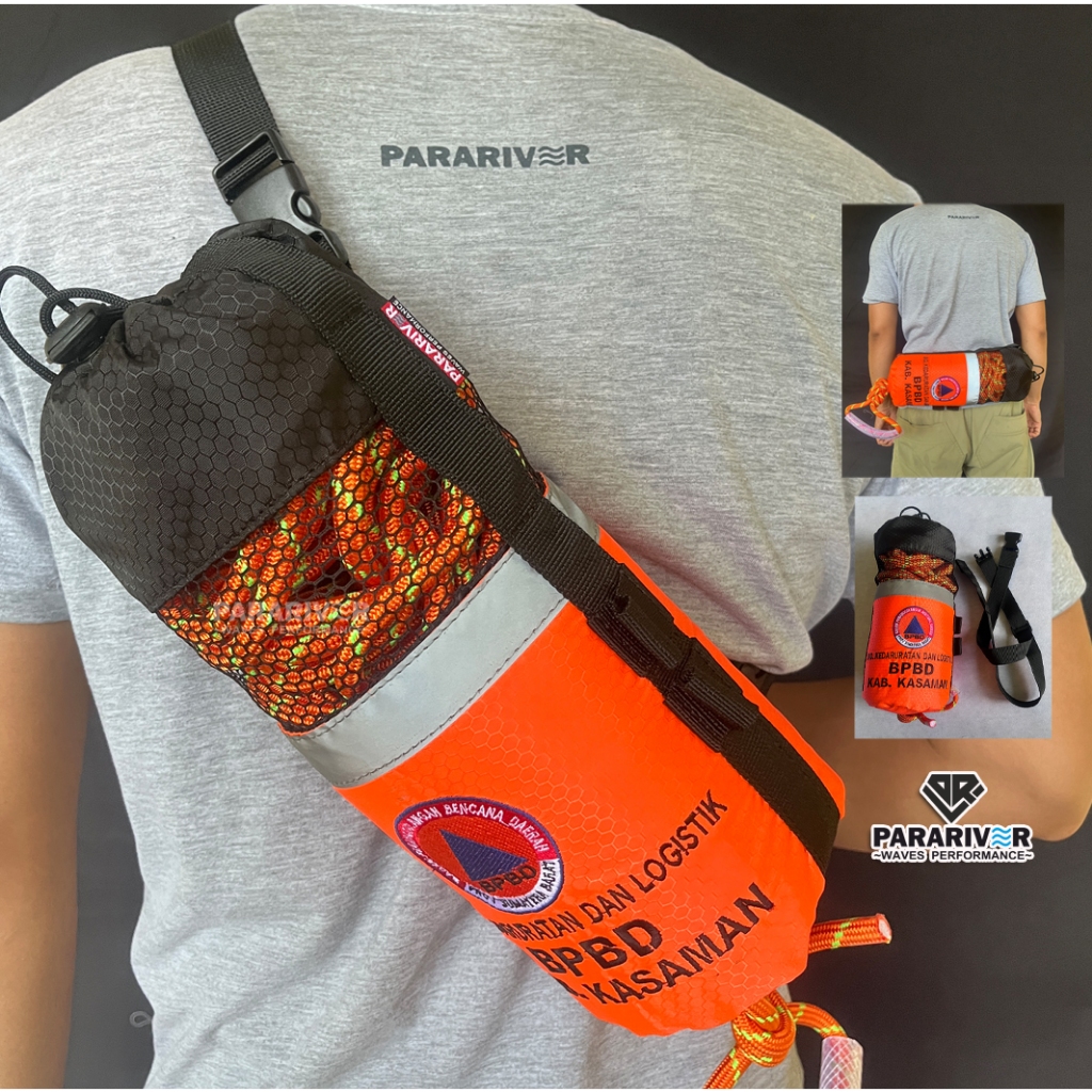 Throwing bag Tali Lempar Custom WARNA LOGO dan TULISAN Rescue Throwbag