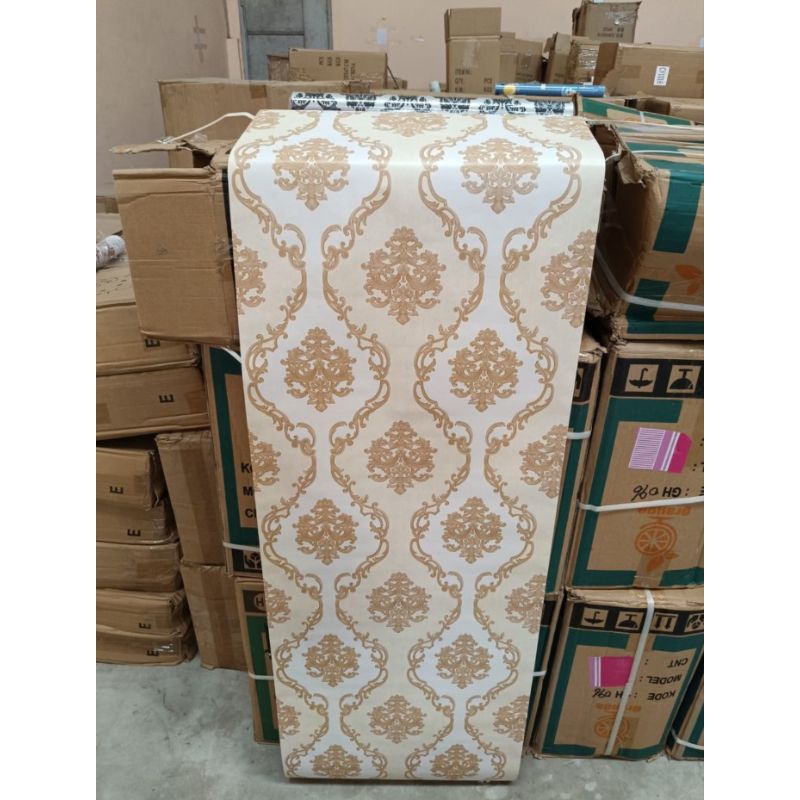 Wallpaper Dinding Sticker Motif Batik Ukuran 45cmx10m motif cy1175 gold emas Karakter wallsticker